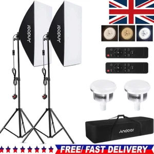 Andoer Softbox Set Photo Studio, 50x70cm Dimmable LED Lighting Kit Professional - Picture 1 of 8