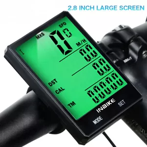 2.8 Inch Bike Wireless Computer Rainproof Bicycle Odometer Speedometer Backlight - Picture 1 of 26