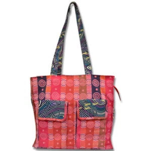 Warrina Designs Authentic Australian Aboriginal Shoulder Bag Red Purse Women - Picture 1 of 4