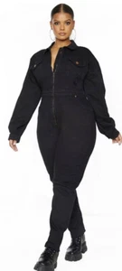 Plus Size Black Denim Jumpsuit - NWT (Size 22) - Picture 1 of 4