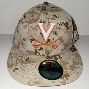 NWT New Era 59fifty UVA Virginia Cavaliers Hoos Low Crown Desert Camo Hat Size 7 - Picture 1 of 8