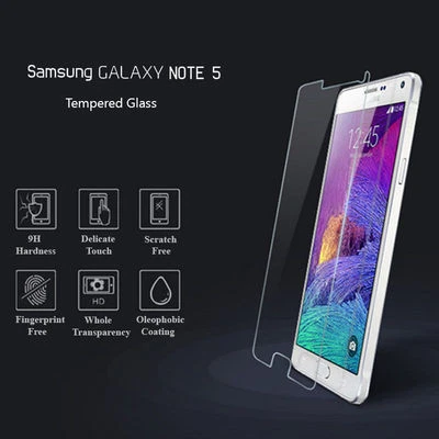 2 X Premium Real Tempered Glass Film Screen Protector for Samsung Galaxy Note 5 - Image 1 of 4