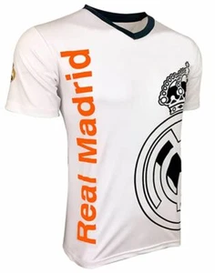 Official Rhinox Real Madrid White Poly Tee - Licensed Fan T-Shirt Soccer - Picture 1 of 5