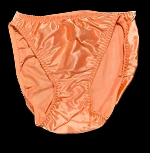 Vintage Victoria's Secret Second Skin 90er S pfirsichfarben Nylon Satin hohe Taille Höschen - Bild 1 von 8