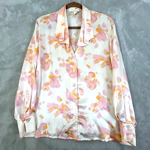 Escada Margaretha Ley 100 % Seide Rosa Knopf Bluse Top Größe 34 Deutschland Brustumfang 42" - Bild 1 von 12