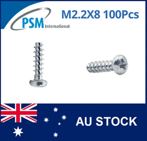PLASTIC THREADING SCREW M2.2X8 PAN PHILLIPS STAINLESS STEEL WN1412KA22X8SS X100 - Picture 1 of 5
