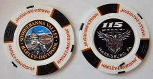 SUSQUEHANNA VALLEY HARLEY-DAVIDSON Harrisburg PA White 115th Anniv Poker Chip - Picture 1 of 3