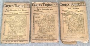 Three antique Maps of France Cartes Taride No's 3, 4 and 8 (ourcodeRP)