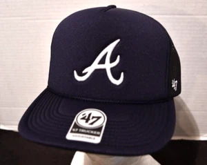 Gorra de béisbol Atlanta Braves MLB azul marino marca 47 espuma camionero ajustable nueva con etiquetas - Imagen 1 de 9