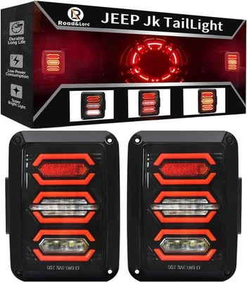 Wrangler JK Tail Lights - LED, Compatible with 2007-2018 Clear Lens  - Image 1 of 4