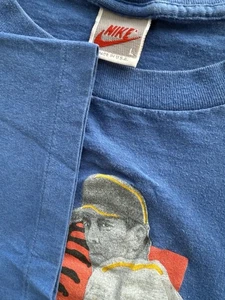 Vintage 90s Nike T-shirt Size L Nolan Ryan MLB Baseball Single Stitch USA - Picture 1 of 10