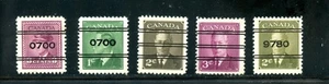 LOT 30925 USED FIVE PRECANCELS CANADA - Picture 1 of 1