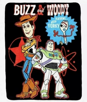 Manta Disney Pixar Toy Story Woody Buzz Lightyear Forky 48" x 60" NUEVA Foto 1 de 2