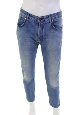 Marco Pescarolo Mens Cotton 5 Pocket Straight Leg Jeans Blue Size 46 - Image 1 of 4