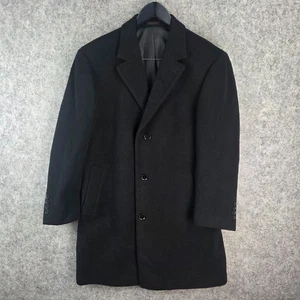 Saks Fifth Avenue Coat Mens 42 Large Black Button Wool Cashmere 13262 - Picture 1 of 10