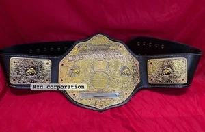 Réplica de cinturón de campeonato de lucha de peso pesado de oro grande doble de zinc de 4 mm - Imagen 1 de 5