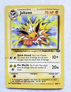 Jolteon 20/64 Jungle Unlimited Non Holo Rare WotC Vintage Pokemon TCG Karte  - Bild 1 von 3