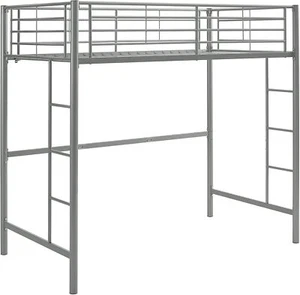 Silver Metal Twin over Loft Bunk Bed Twin Size Bedframe with Ladder Best Quality - Picture 1 of 6