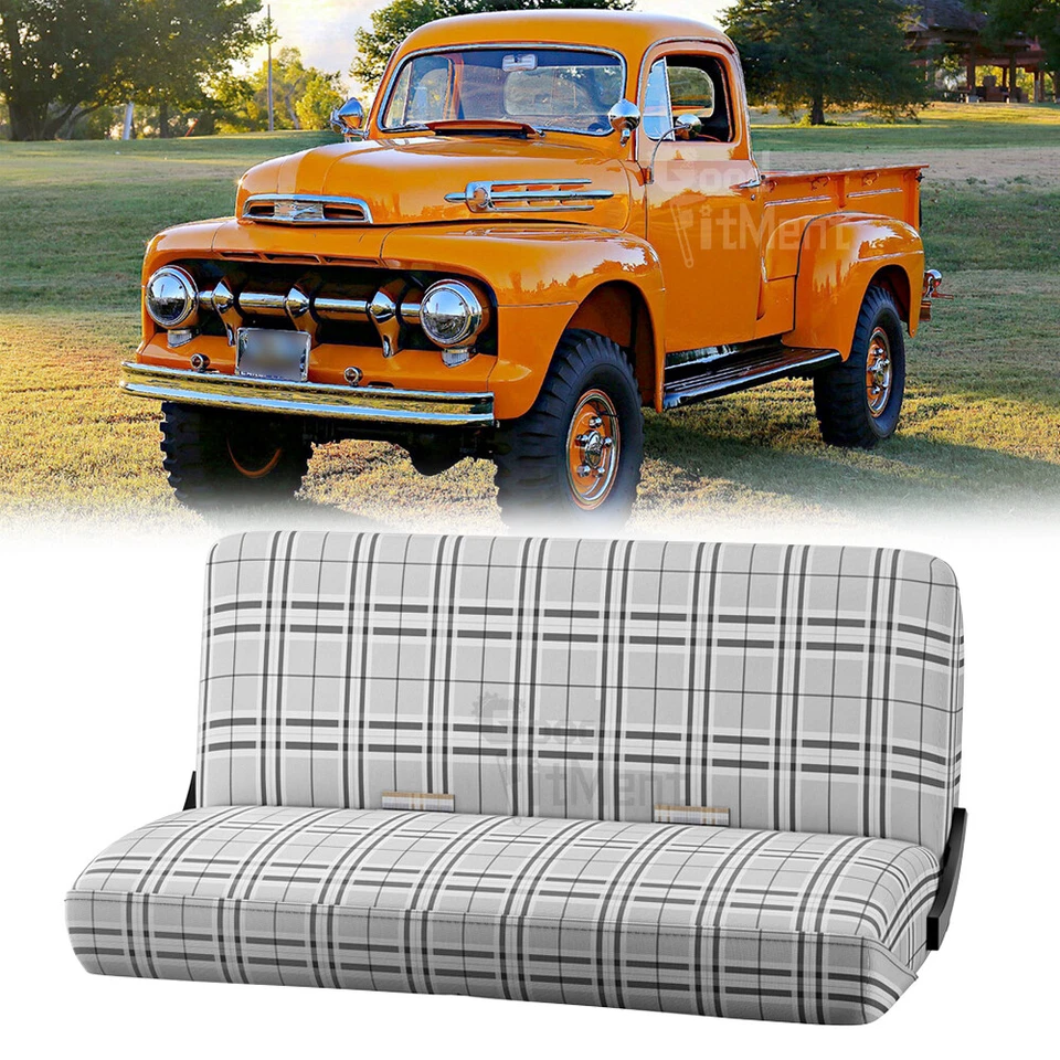 全尺寸长凳座椅套前灰色和黑色皮卡适用于福特 F4 F3 F2 F1 底座 — 第 1/4 张图片