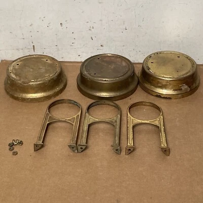 Lot of 3 Antique Tiffany Never Wind Electric Clock  Case Parts - Image 1 of 4