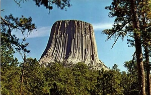 Vintage Postcard Devil's Tower National Monument Wyoming Volcanic Rock  - Picture 1 of 3