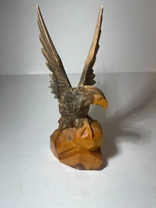 COOL~Wooden carved eagle, 7" tall, made in USSR sticker on bottom - Picture 1 of 5