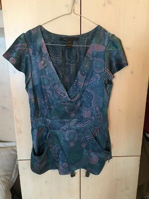 MARC JACOBS TOP SETA LUSSO STAMPATO MULTICOLORE ZIP LATERALE ORIGINALE 8 US 42 I - Imagen 1 de 4