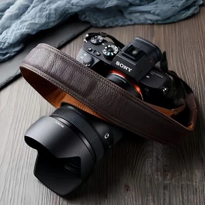 Correa para cámara. La primera capa de cuero. Aplicable a cámara Canon Nikon Sony Foto 1 de 4