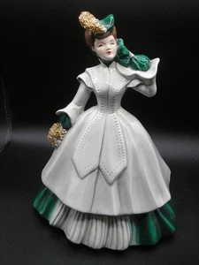 Vintage 1951 Florence Keramik von Pasadena Figur - 8 1/2" Matilda türkis/grau - Bild 1 von 6