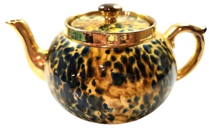 Vintage Gibsons England Multicolored Ceramic Teapot Gold Colored Accent 22 oz - Picture 1 of 15