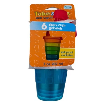 4 Pack The First Years Take & Toss Sippy Cups, Assorted Colors, 7 oz, 6 Ct - Image 1 of 2