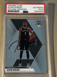 Kevin Durant Signed Card 2019-20 Panini Mosaic #1 Auto PSA/DNA - Picture 1 of 5