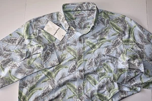 Tommy Bahama Shirt San Lucio Stretch Vibrant Fronds Floral Sky Blue LS Medium M - Picture 1 of 3