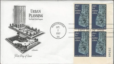 Scott 1333 X 4 FDC - 5 cent - 1967 - Plan for Better Cities - FDOI - Artmaster - Image 1 of 2