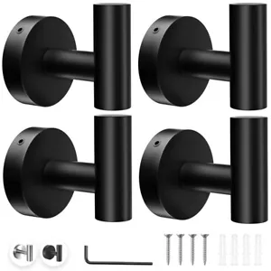 4PCS Robe Coat Hooks Bathroom Towel Hooks Hanger Wall Mounted Stainless Steel - Picture 1 of 14