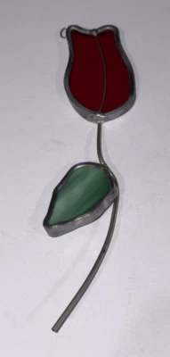 Adorno vintage Tiffany vitral sociedad de coleccionistas Rosebud Sun Catcher Foto 1 de 4