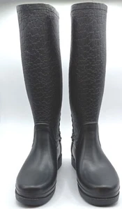 Women's Rubber Boots Kenneth Cole Black Rain Boots Size 8M 15" Calf Circumferenc - Picture 1 of 11