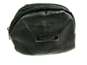 Unisex Súper Suave Pequeño Negro Cuero Genuino Cambio de Moneda Llavero Bolsa - Imagen 1 de 10