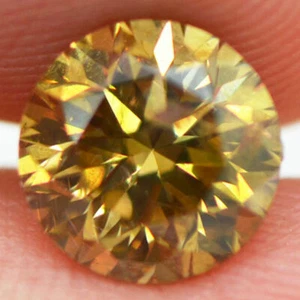 Loose Champagne Diamond Fancy Color 1.87 Carat Round Cut SI2 Certified Enhanced - Picture 1 of 8
