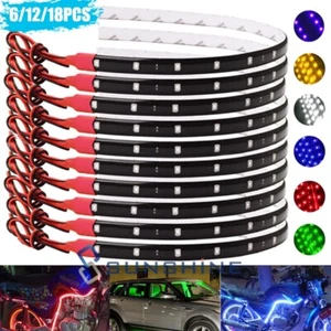 Tira De Luces 15LED 12” Neón Tiras Luz Para Decor Autos Carros Autoadhesivo 12V - Picture 1 of 30