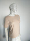 PETER HAHN women&#39;s beige short sleeve wool blouse pullover size UK 10