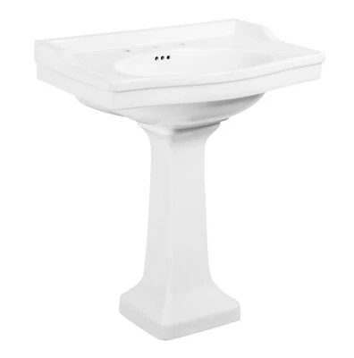 Fregadero de pedestal de baño Romano 2729 con salpicaduras traseras, rectangular, 30''x22''x34"" Foto 1 de 4
