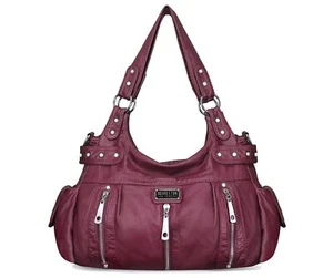 Purses for Women Large Hobo Bags Washed Vegan Leather Shoulder Bag Satchel Tote - Picture 1 of 6