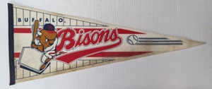 American Association VINTAGE 1992 BUFFALO BISONS AAA BASEBALL PENNANT 30 X 12 - Picture 1 of 5