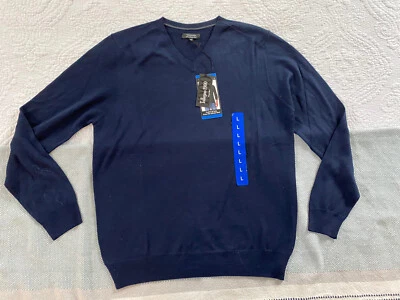 Nuevo con etiquetas Suéter Tahari Mezcla Lana Merino Hombre Sixe Grande Azul Marino Producto de Italia  Foto 1 de 4