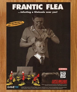 Frantic Flea Infesting Nintendo GameTek - Game Print Ad / Poster Promo Art 1996 - Picture 1 of 3
