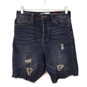 Celebrity Pink Bermuda Shorts 7/28 Distressed Med Blue Denim EUC B62 - Picture 1 of 5