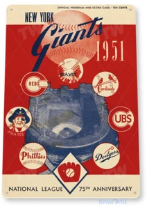 TIN SIGN New York Giants Program Tin Metal Sign Team Baseball Sports B184 - Picture 1 of 2