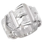 Buckle Ring Men's Gents Wide Solid Sterling Silver Wedding Band 10.3 grams