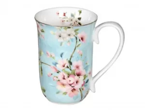 New Peach Blossom 405cc Mug Fine Bone China Pink Flower Coffee Tea Cup w Box - Picture 1 of 1